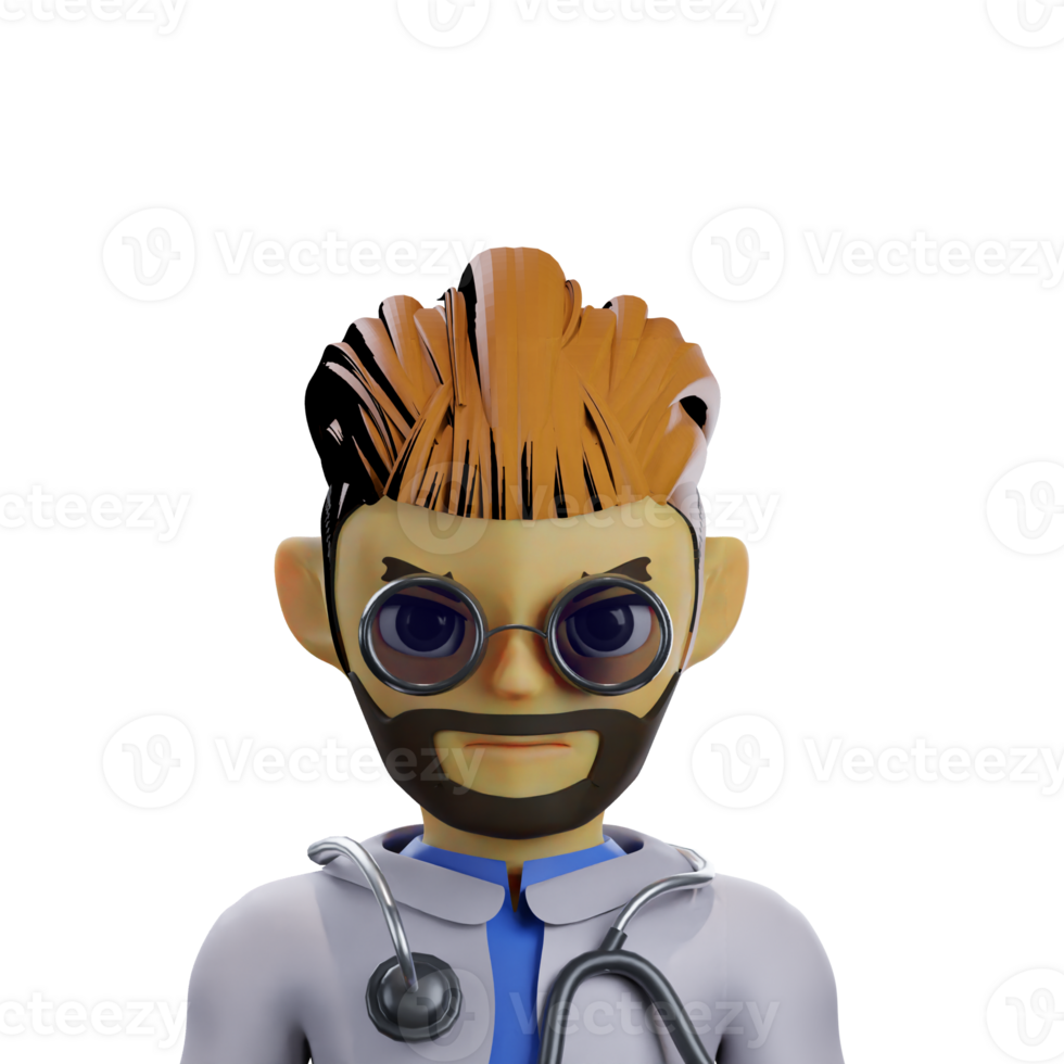 male doctor 3D avatar png