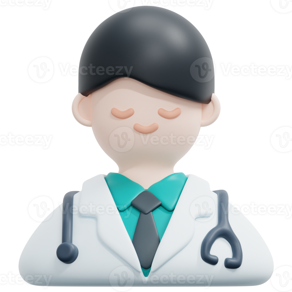 médecin 3d rendre icône illustration png