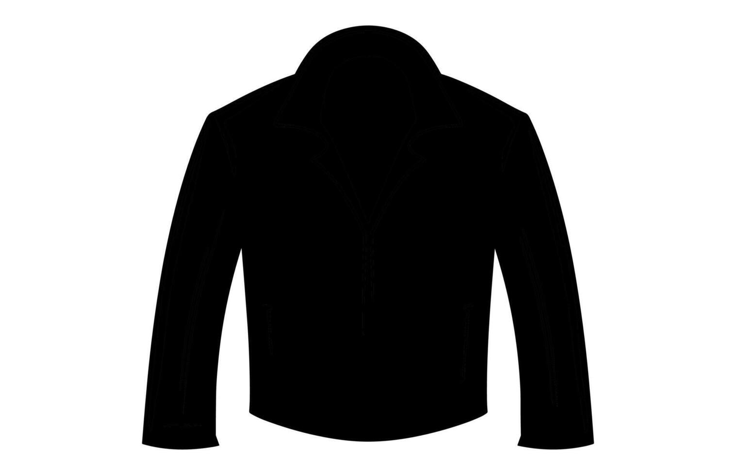 Leather Jacket Vector Silhouette Illustration, Men's casual clothing, Classic biker jacket.