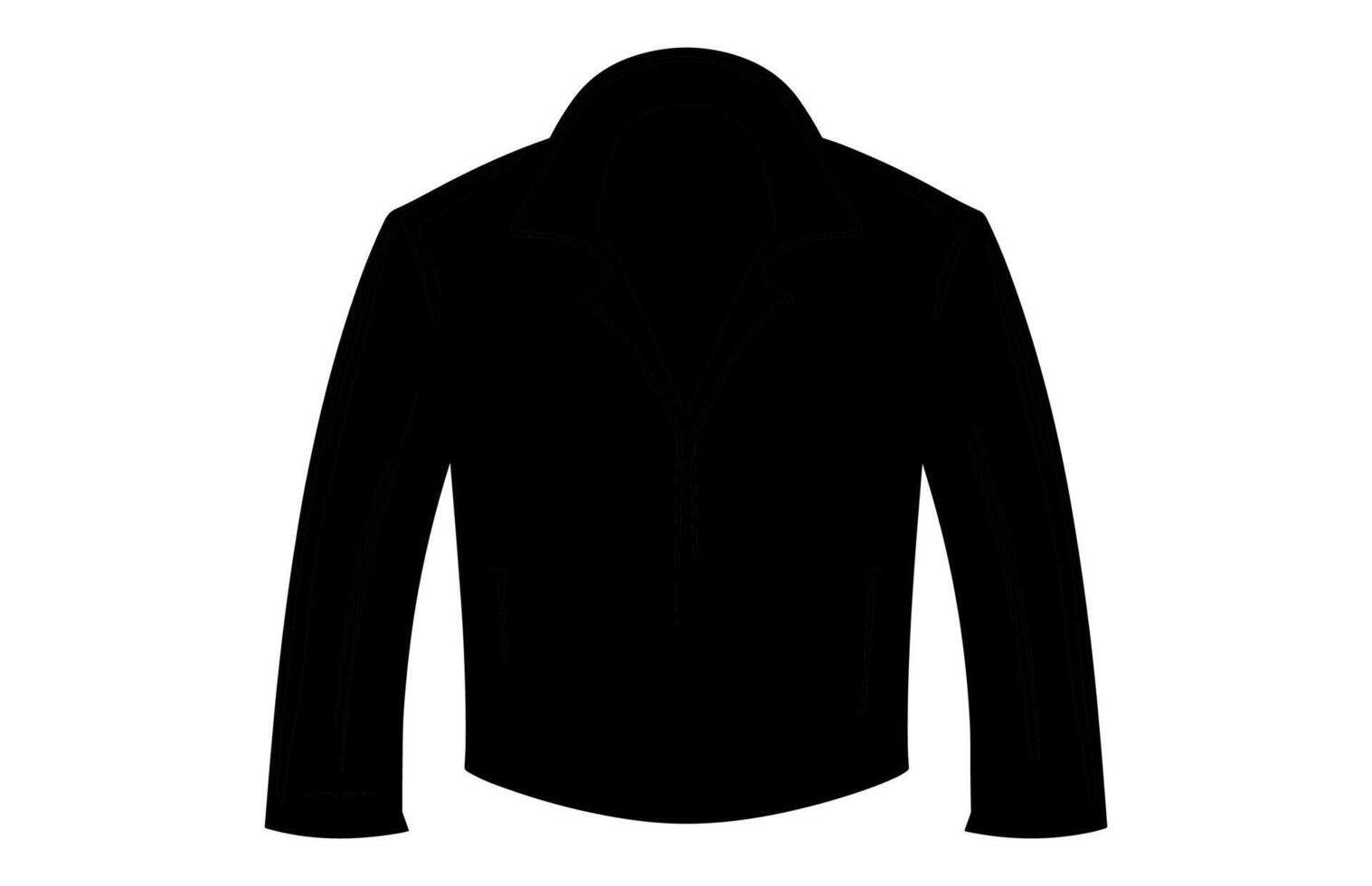 Leather Jacket Vector Silhouette Illustration, Men's casual clothing, Classic biker jacket.