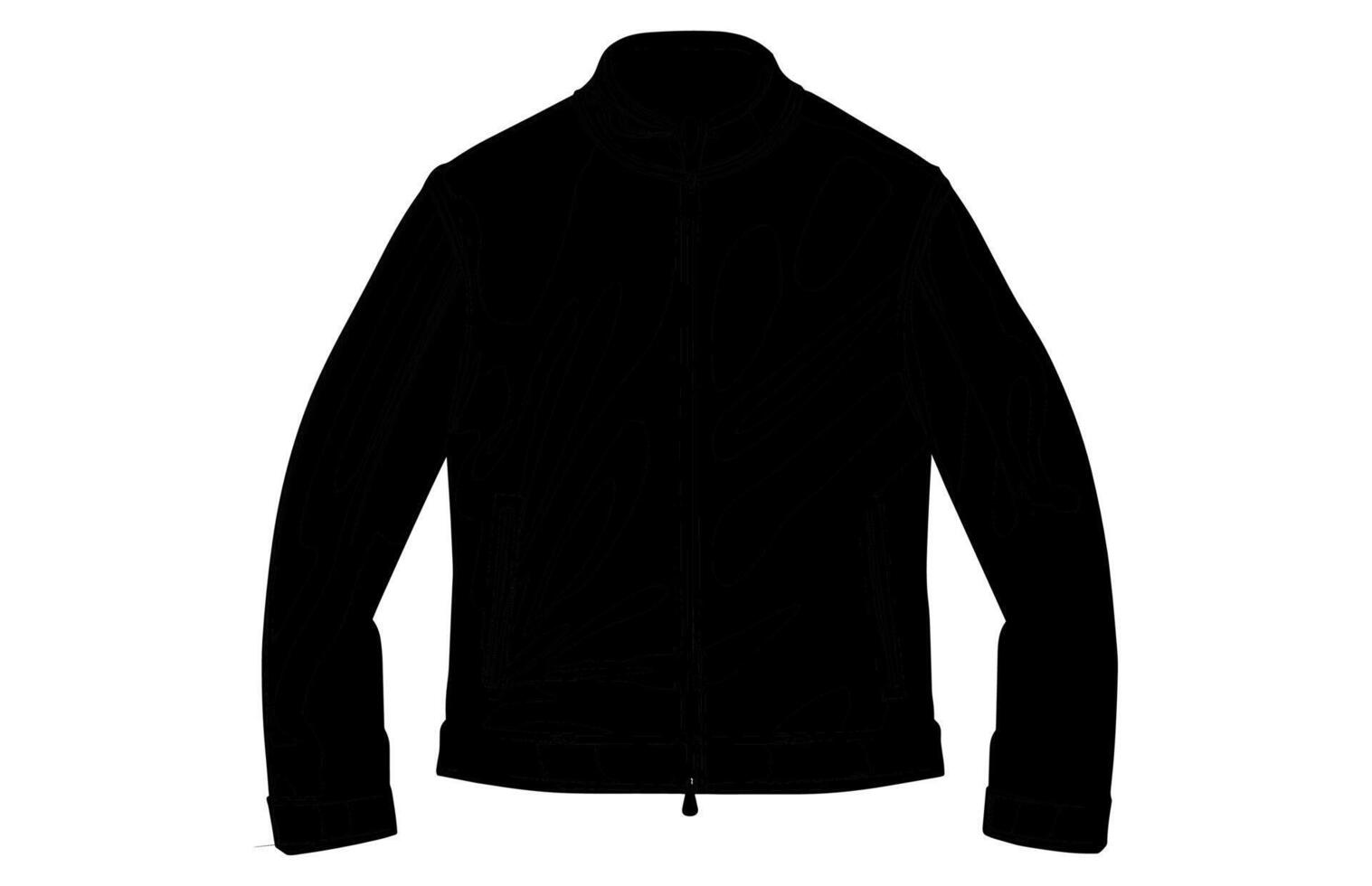 cuero chaqueta vector silueta ilustración, de los hombres casual ropa, clásico motorista chaqueta.