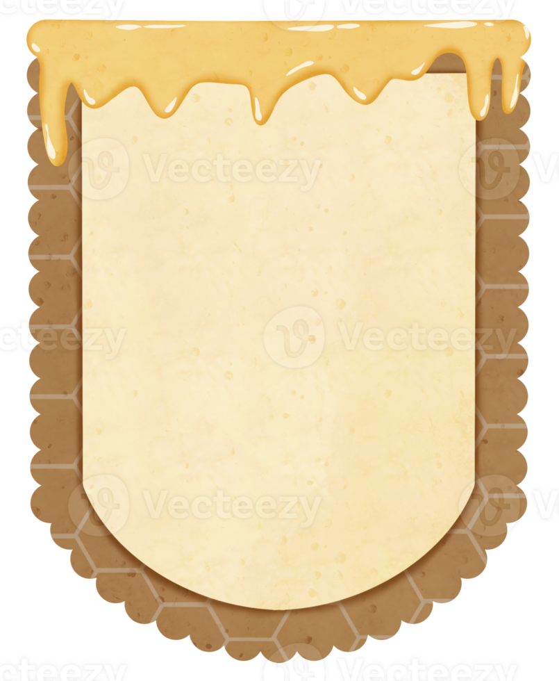 honeycomb paper, flag with dripping honey png