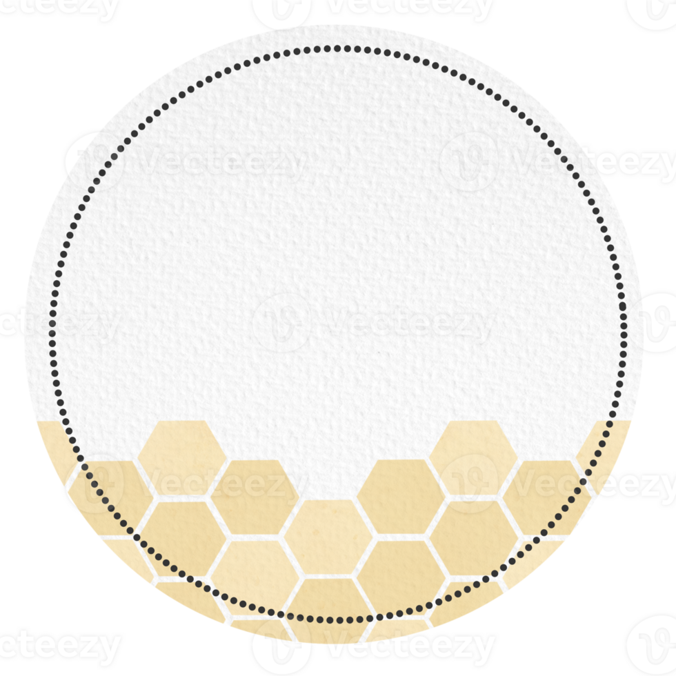 round shape label with honeycomb png