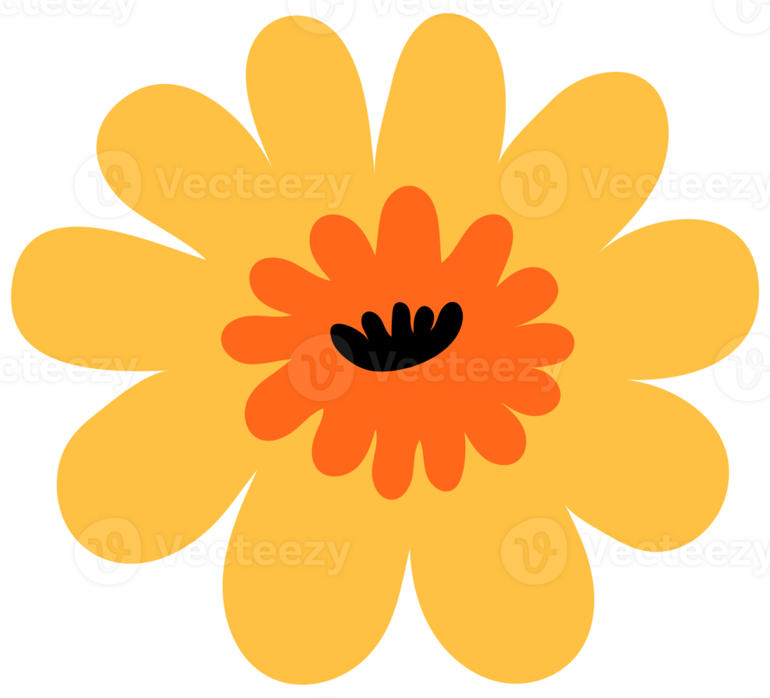 hello spring hand drawn abstract nordic flower symbol object png