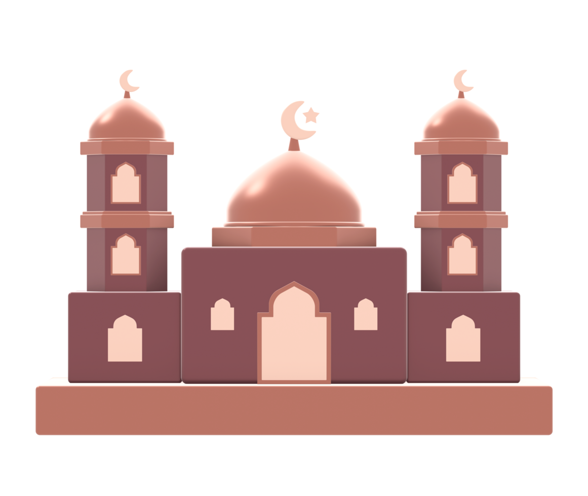 3d render of islam religion faith mosque or masjid for praying icon design png
