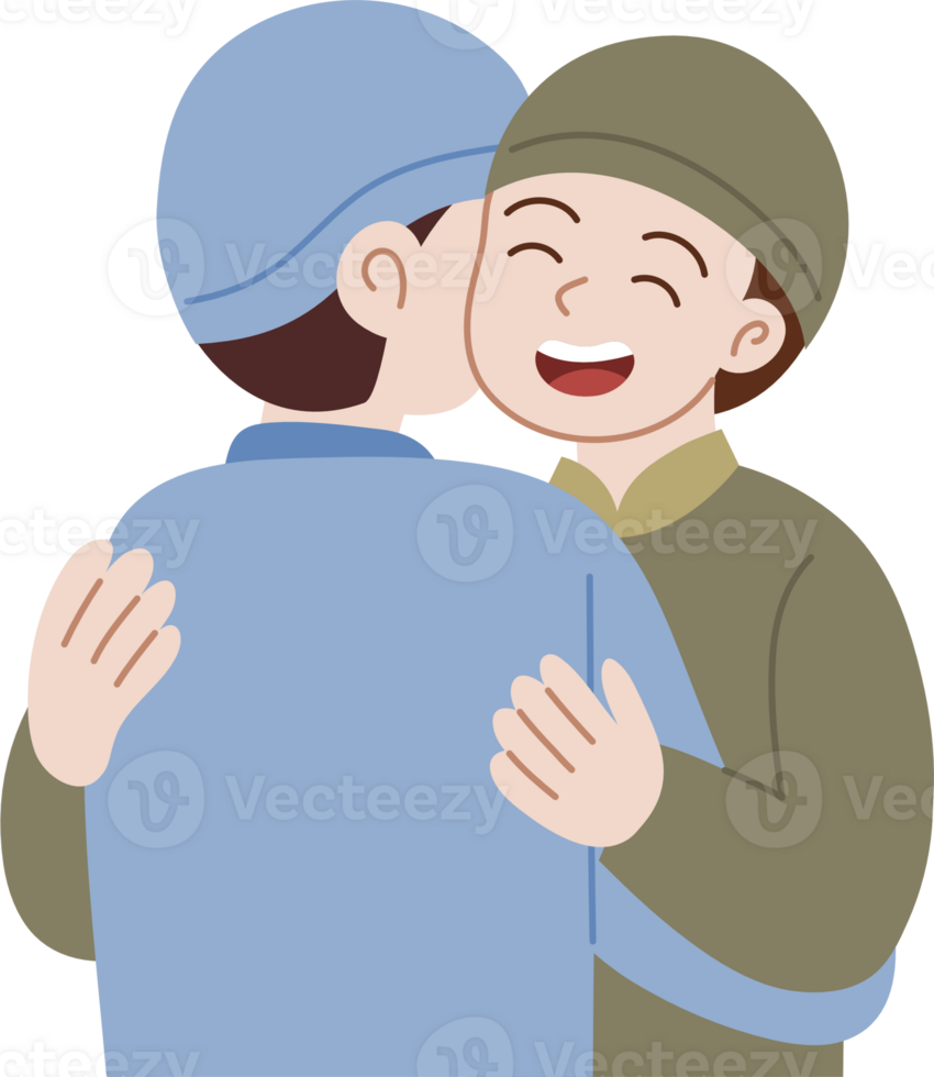 cute kid hugging cartoon character png