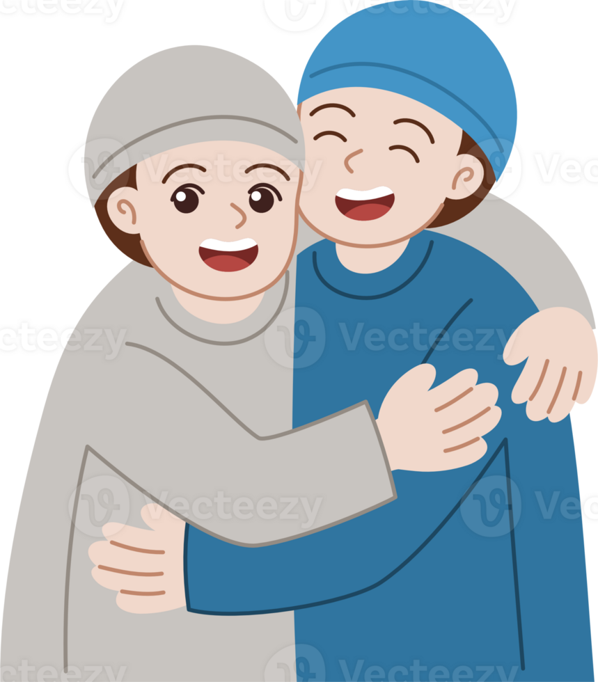 cute kid hugging cartoon character png