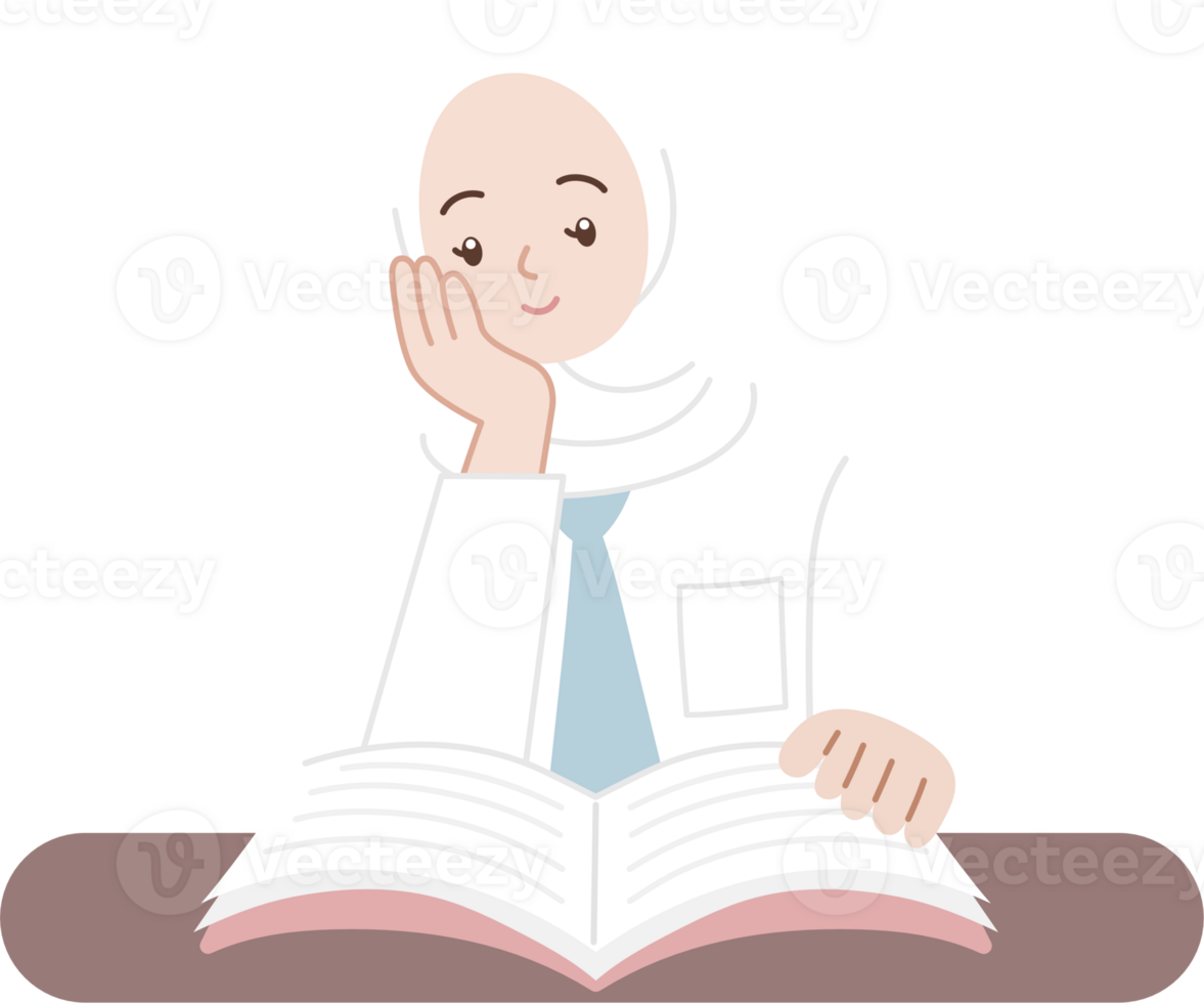 indonesian high school student reading book png