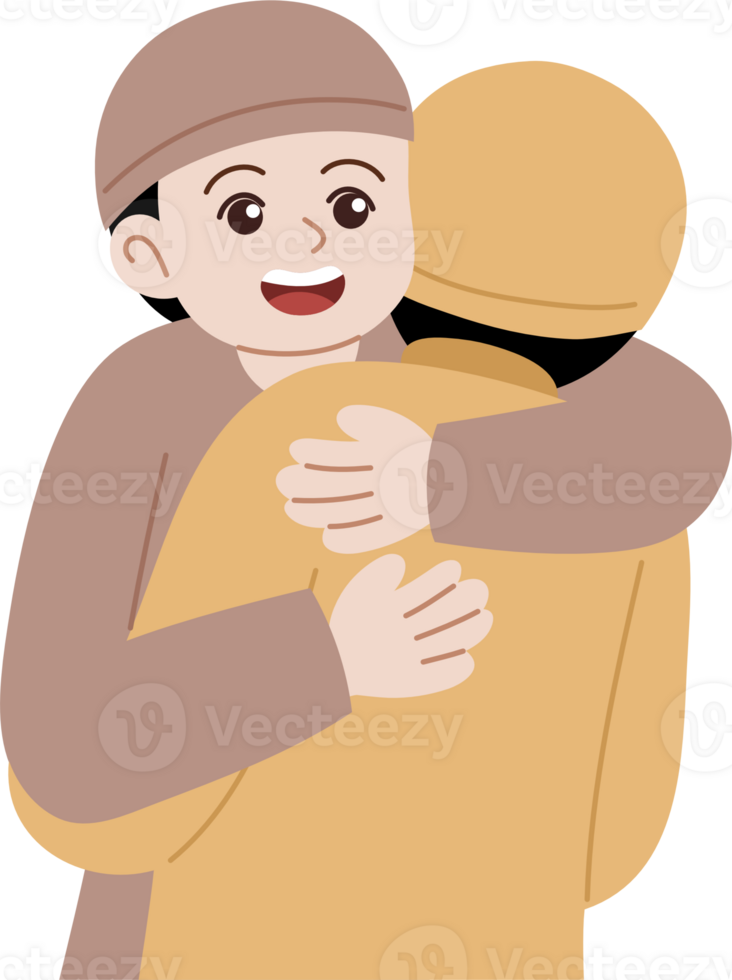cute kid hugging cartoon character png