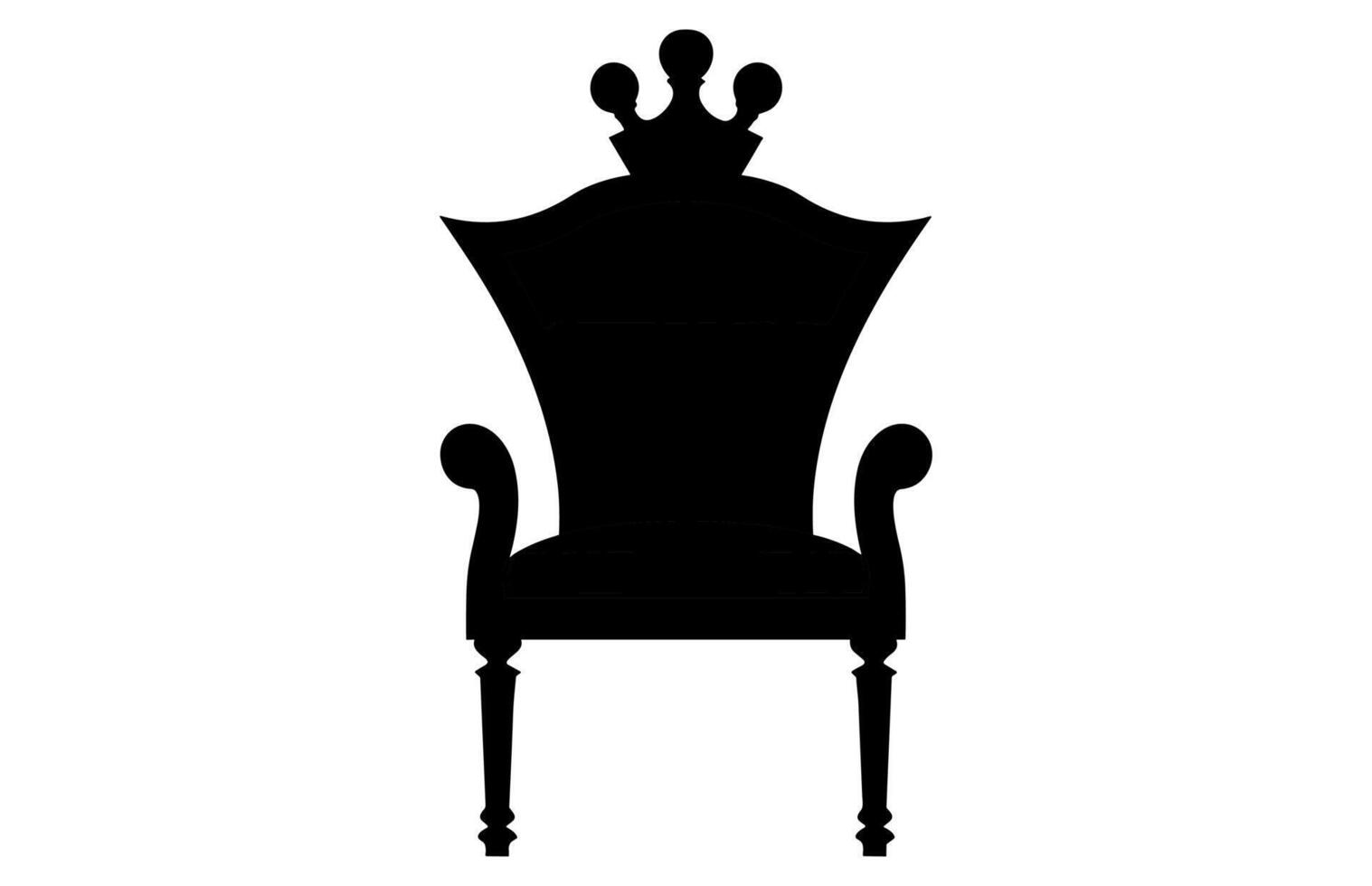 King Throne Silhouette, Royal Throne Chair Vector, Armchair with crown of king. vector