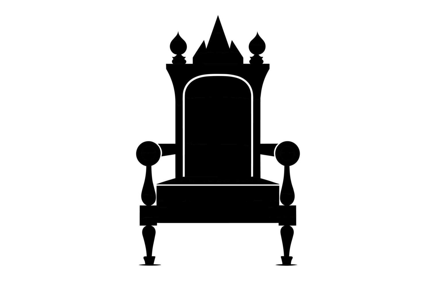 King Throne Silhouette, Royal Throne Chair Vector, Armchair with crown of king. vector