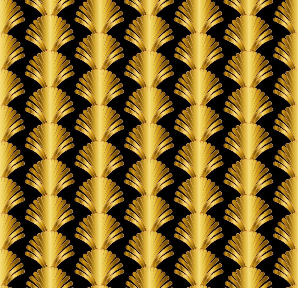 Gold Art Deco Great Gatsby Style Seamless Repeat Pattern Background vector