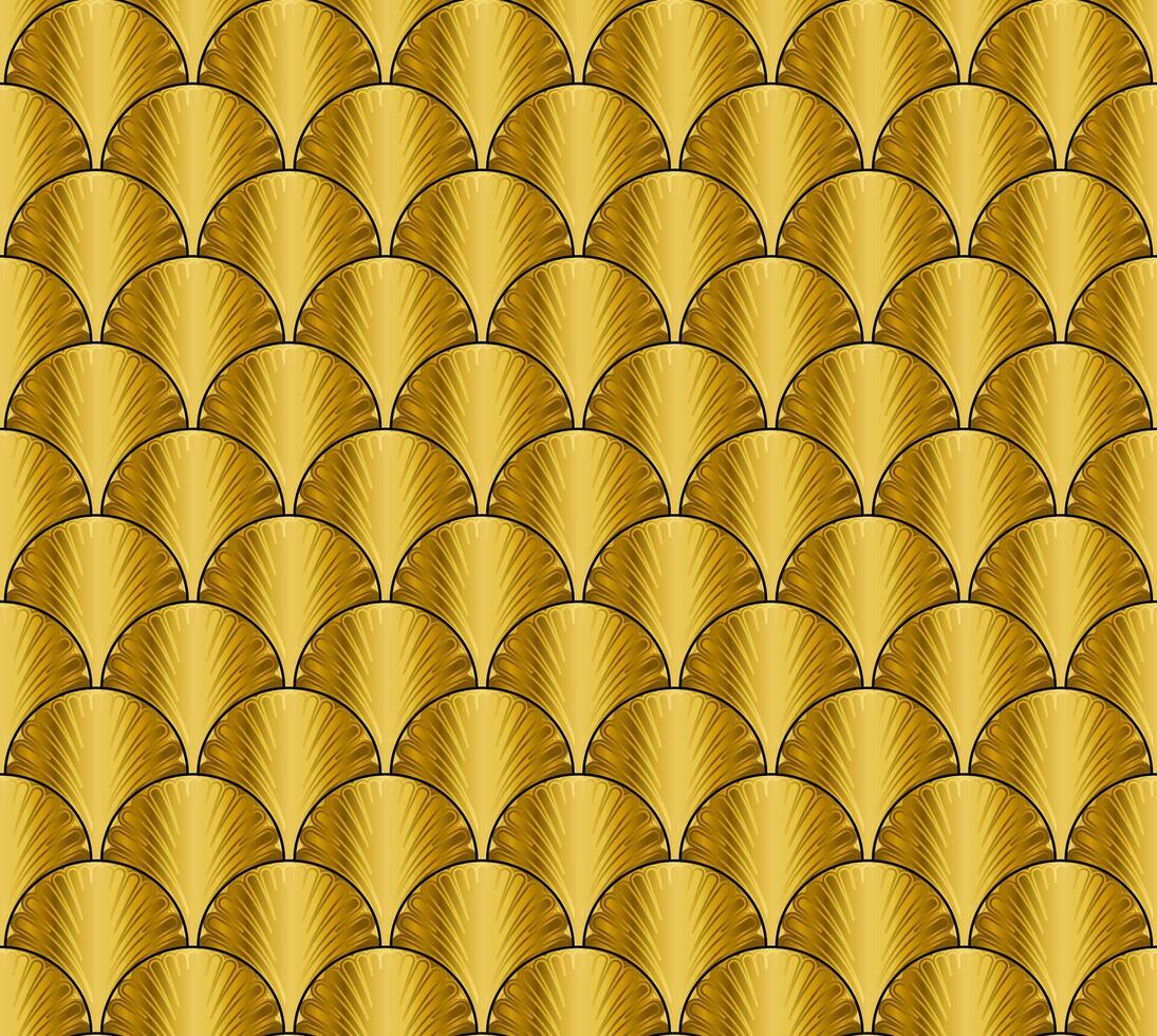 Gold Art Deco Seamless Repeat Pattern Background vector