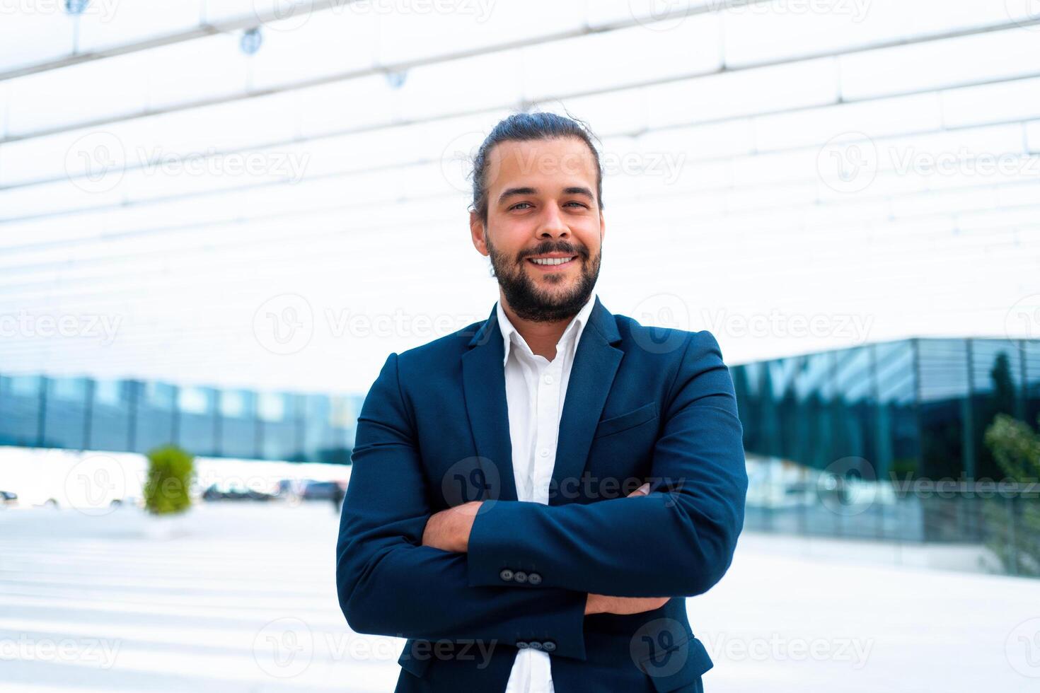 Handsome confidence bearded businessman photo
