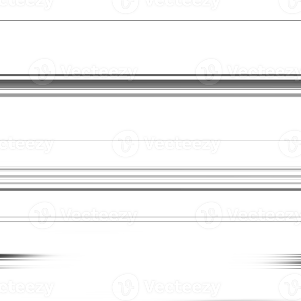 Black striped abstract overlay. Motion effect. PNG graphic illustration with transparent background.