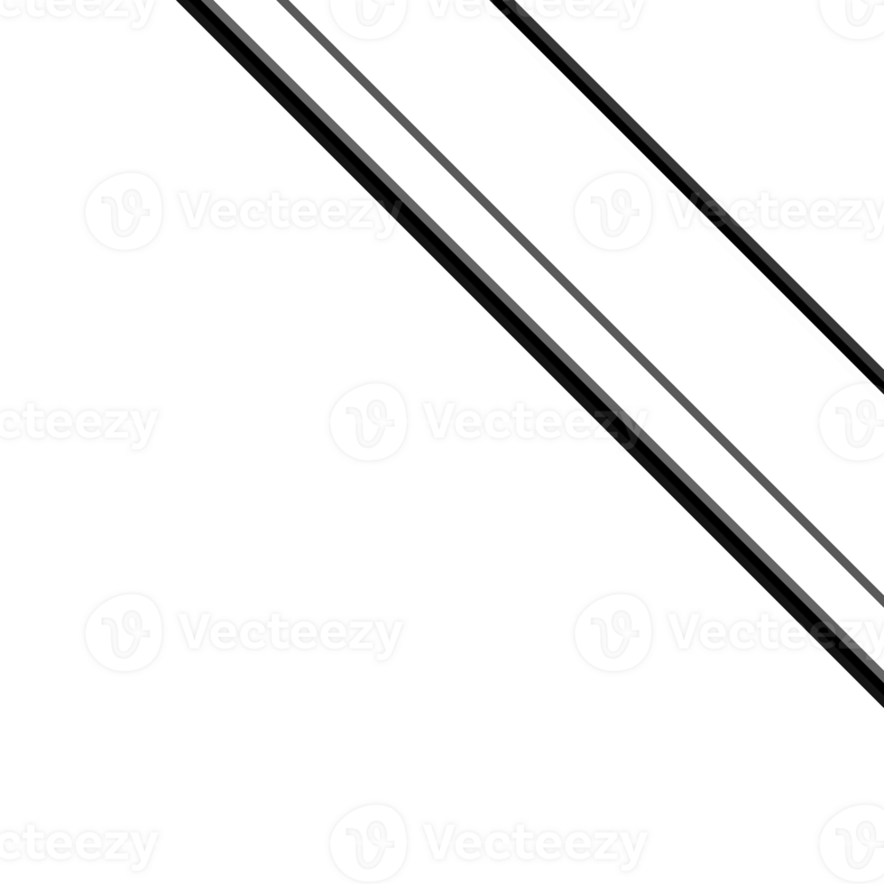 Black striped abstract overlay. Motion effect. PNG graphic illustration with transparent background.