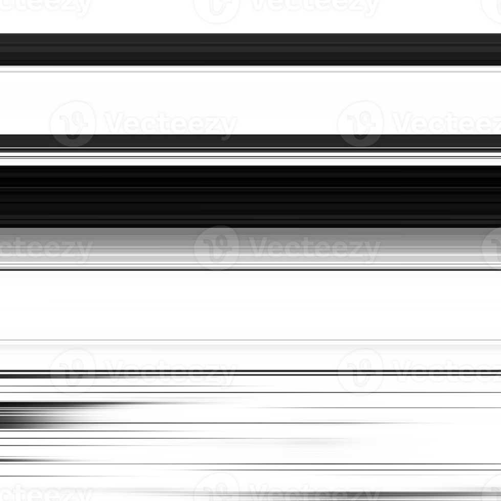 Black striped abstract overlay. Motion effect. PNG graphic illustration with transparent background.
