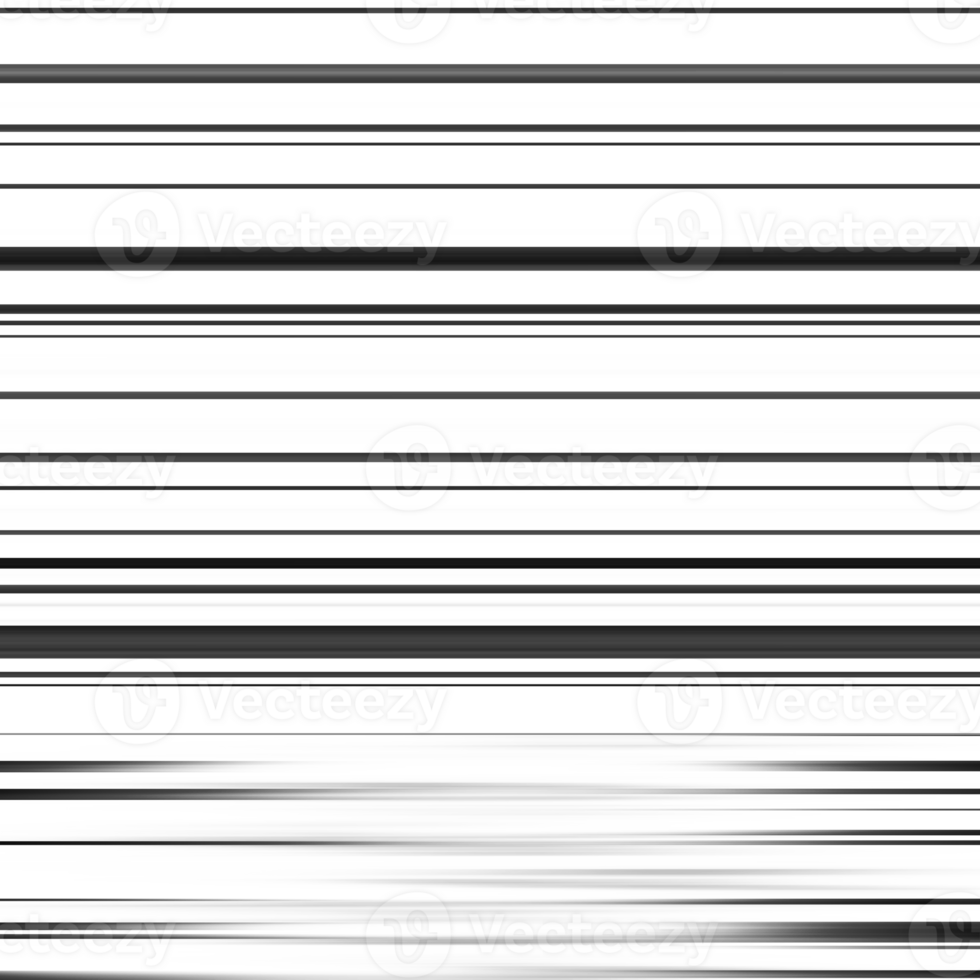 Black striped abstract overlay. Motion effect. PNG graphic illustration with transparent background.