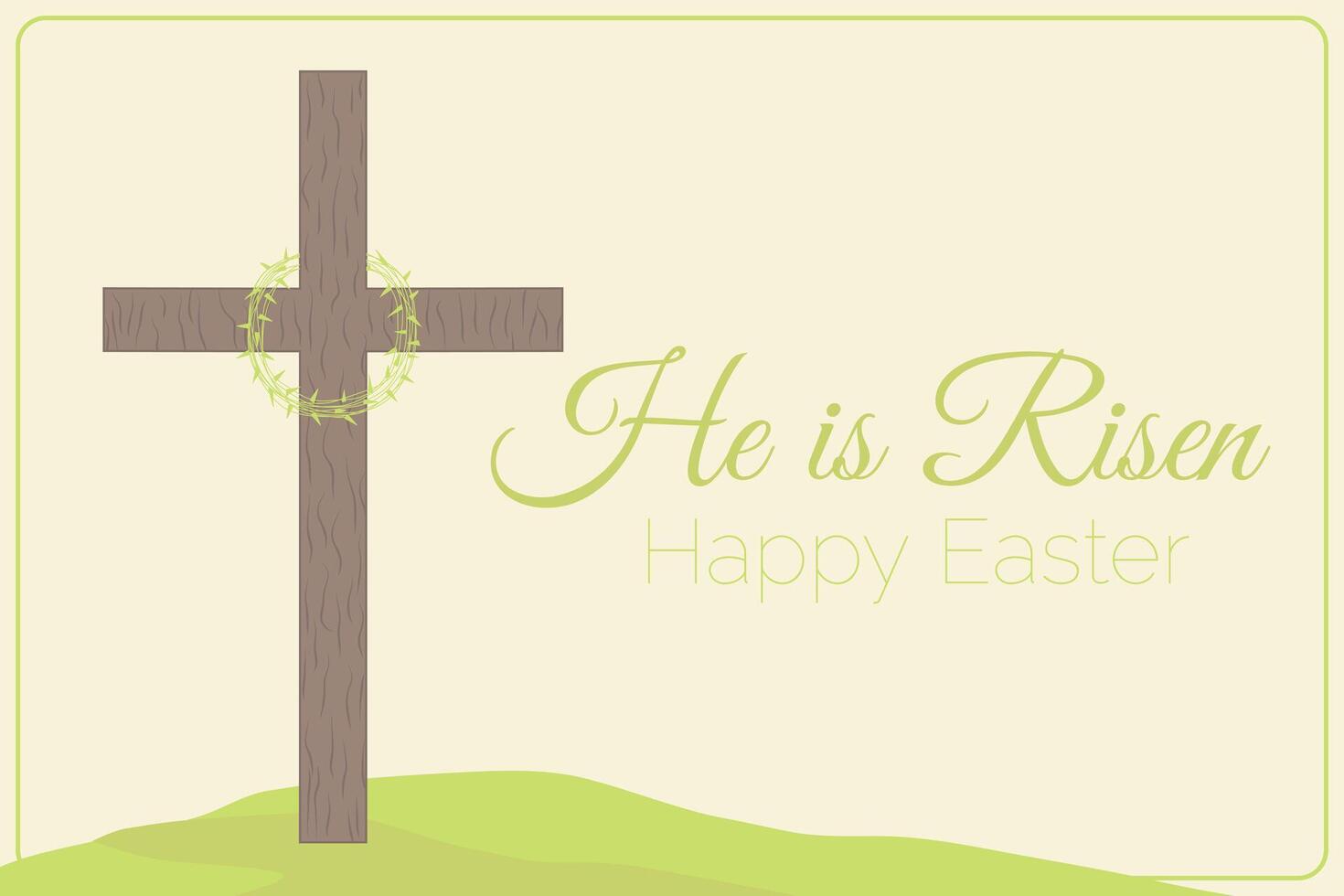 Green Happy Easter He is Risen Illustration vector