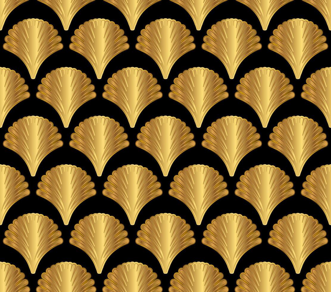 Gold Art Deco Great Gatsby Style Seamless Repeat Pattern Background vector