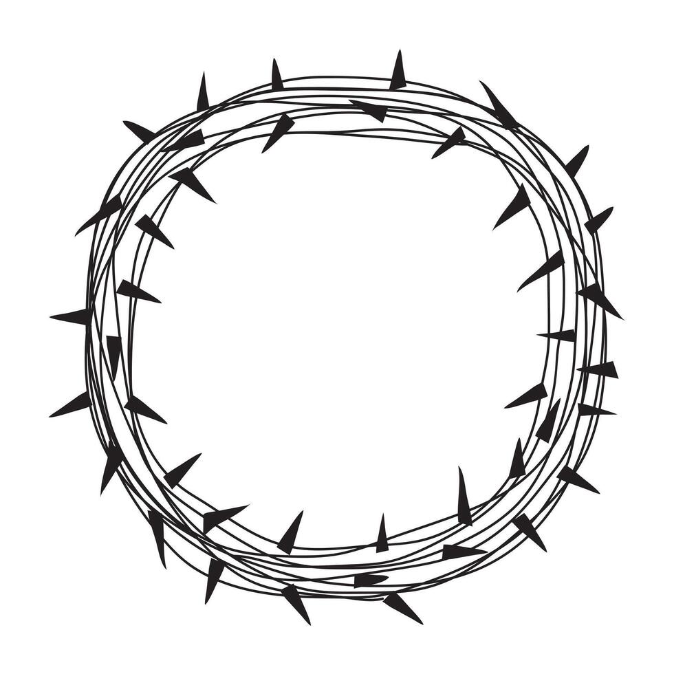 corona de espinas ilustración para cristiano Jesús símbolo vector