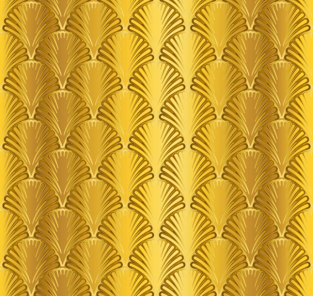 Gold Art Deco Seamless Repeat Pattern Background vector