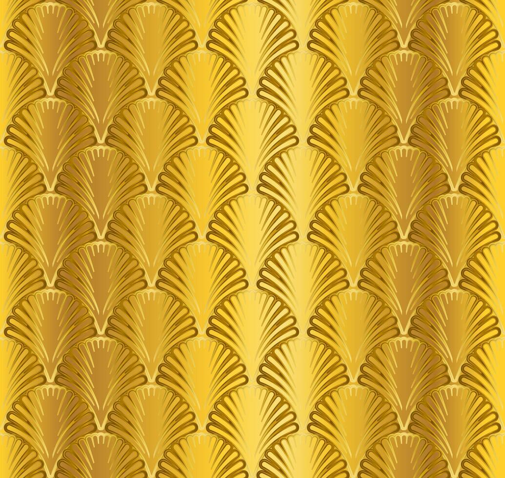 Gold Art Deco Seamless Repeat Pattern Background vector