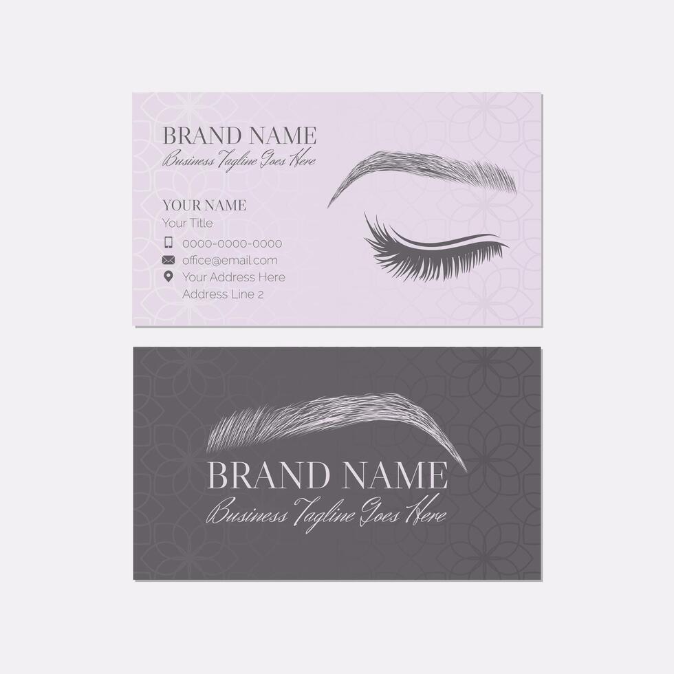 Eyebrows and Lashes Make Up Artist Business Card Design Template vector