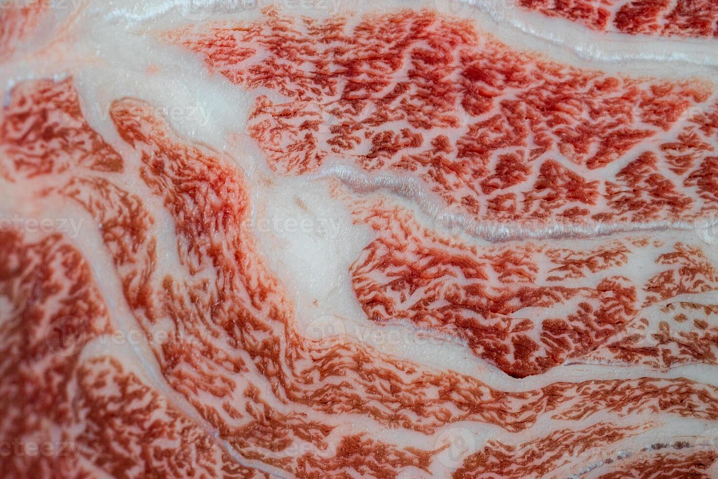 de cerca de a5 japonés wagyu filete cortar. foto