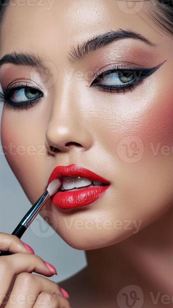 AI generated Radiant Beauty Asian Elegance in Captivating Colors photo