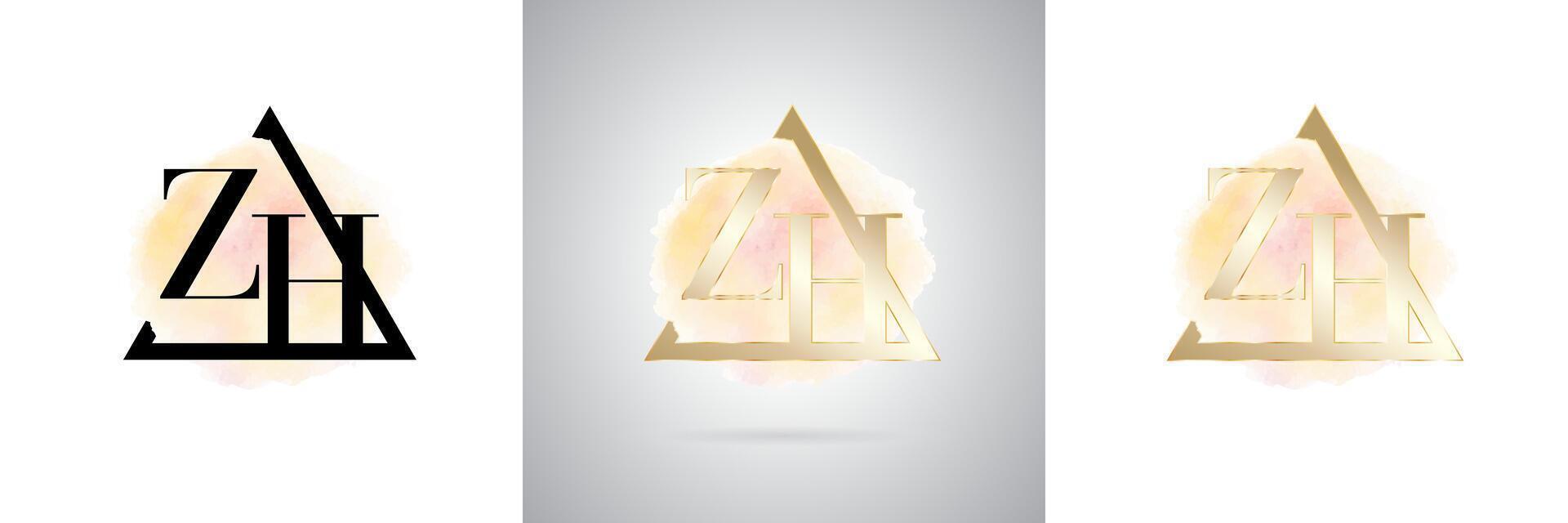 ZH Letter Initial Brand Logo Design vector