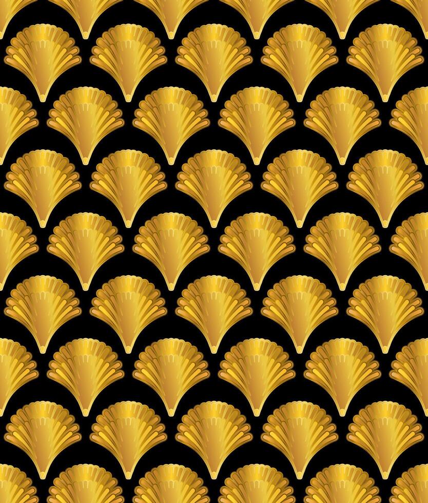 Gold Art Deco Great Gatsby Style Seamless Repeat Pattern Background vector