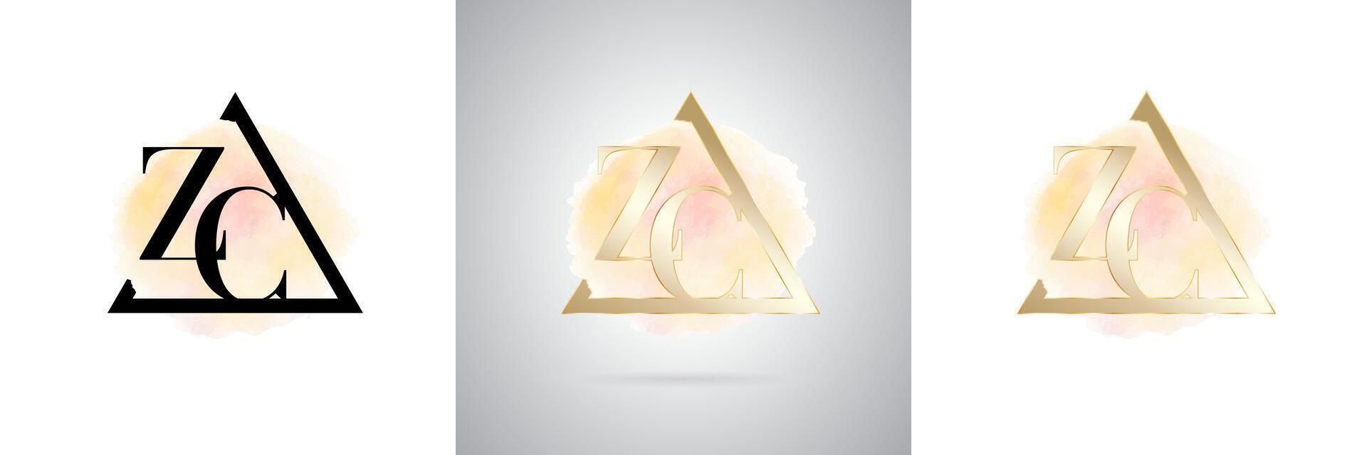 ZC Letter Initial Brand Logo Design vector