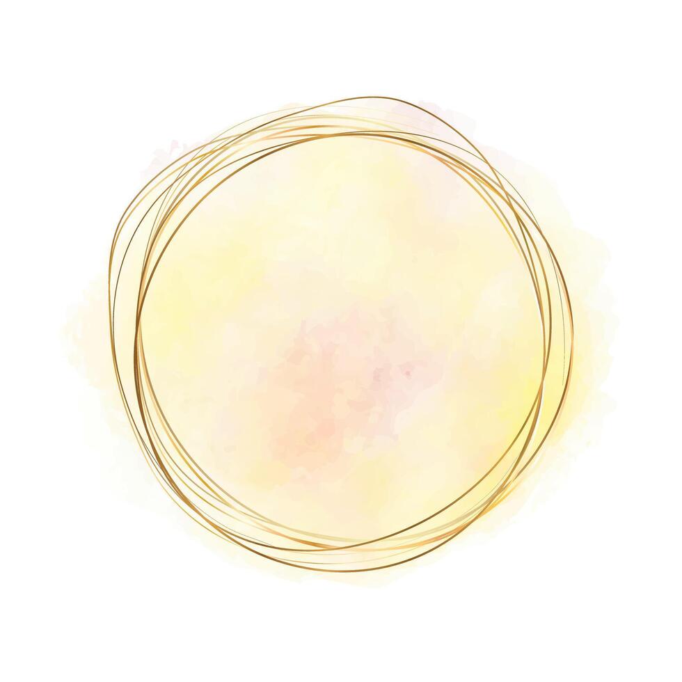 Pastel Yellow Brush Circle Logo Template Vector