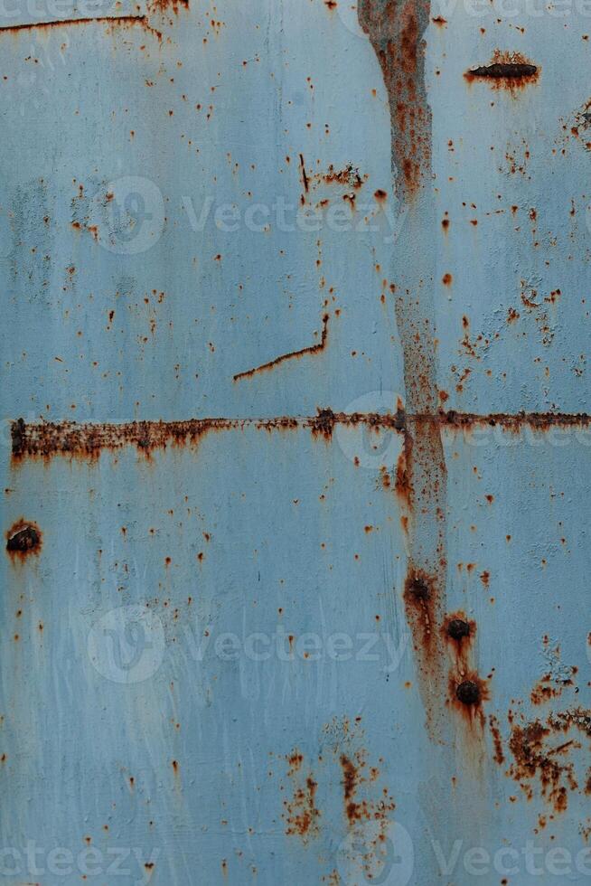 A rusty corrugated iron metal texture. photo