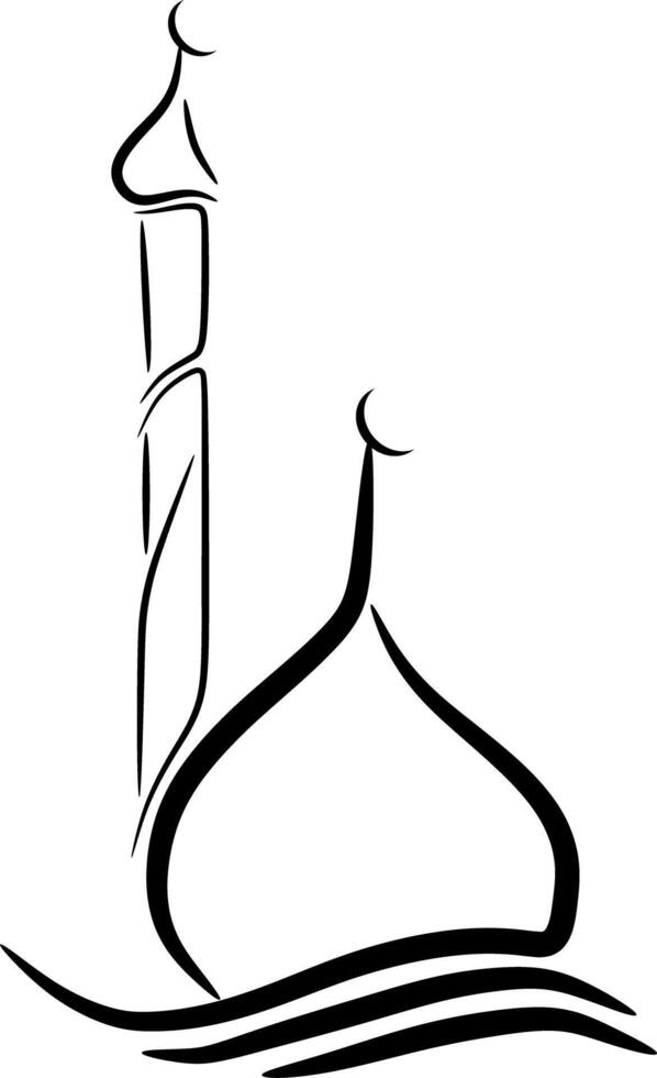 Abstract illustration of a mosque. Silhouette of a mosque vector