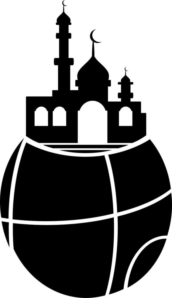 Abstract illustration of a mosque. Silhouette of a mosque vector