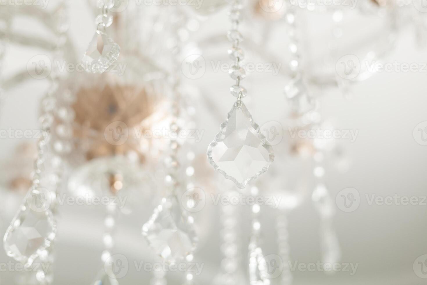 Chrystal chandelier close-up. Glamour background photo