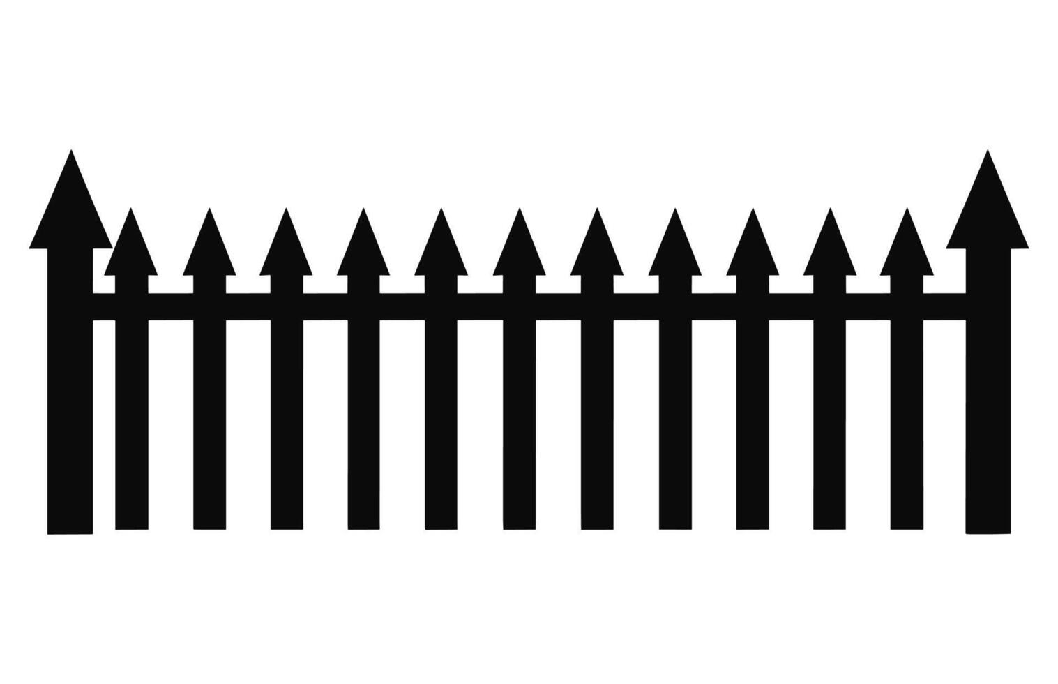 Fence Silhouettes, Set of fence silhouette in flat style vector illustration, Black fence on white background,