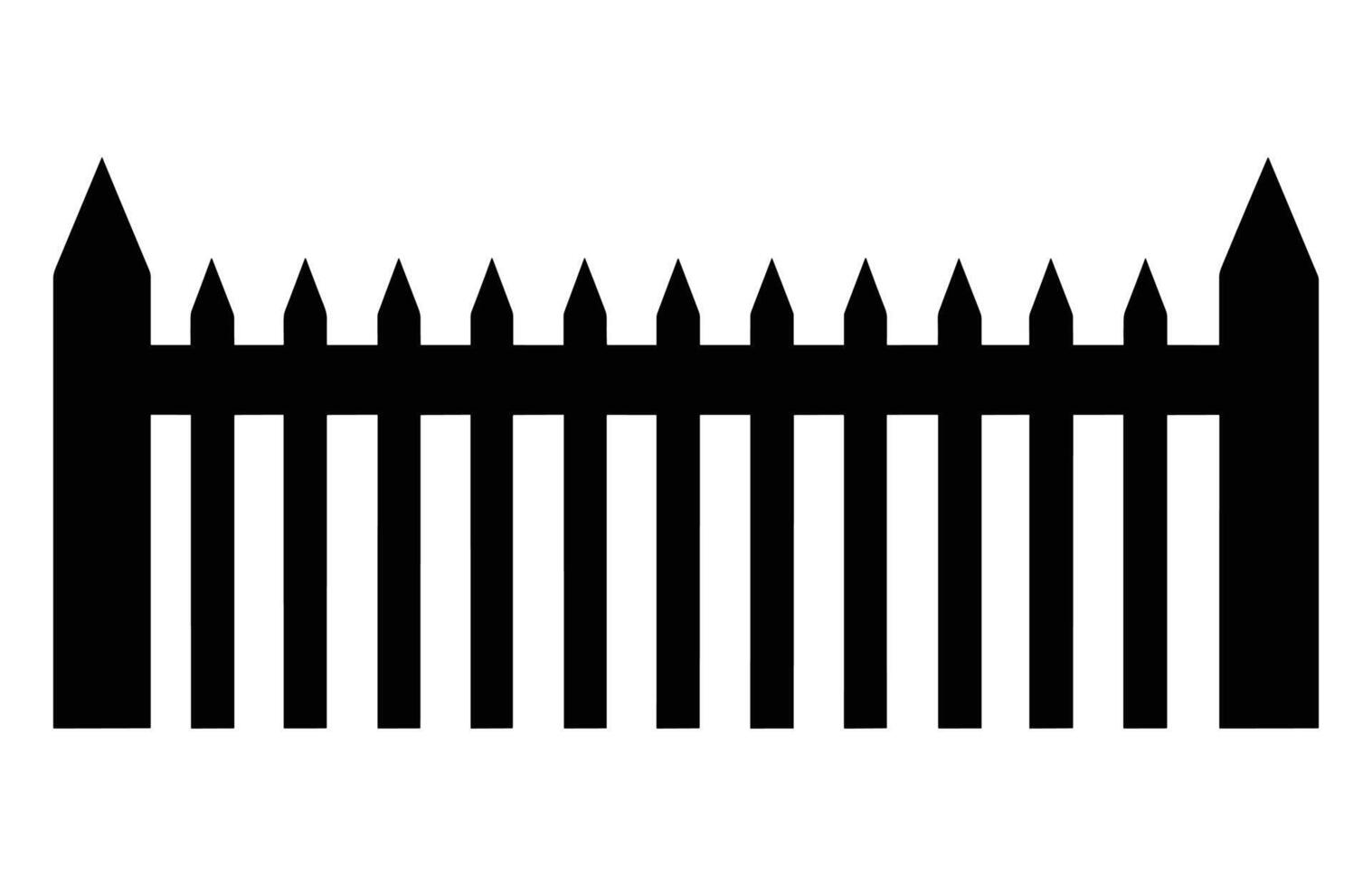 Fence Silhouettes, Set of fence silhouette in flat style vector illustration, Black fence on white background,