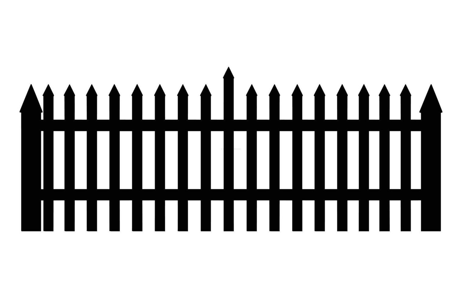 Fence Silhouettes, Set of fence silhouette in flat style vector illustration, Black fence on white background,