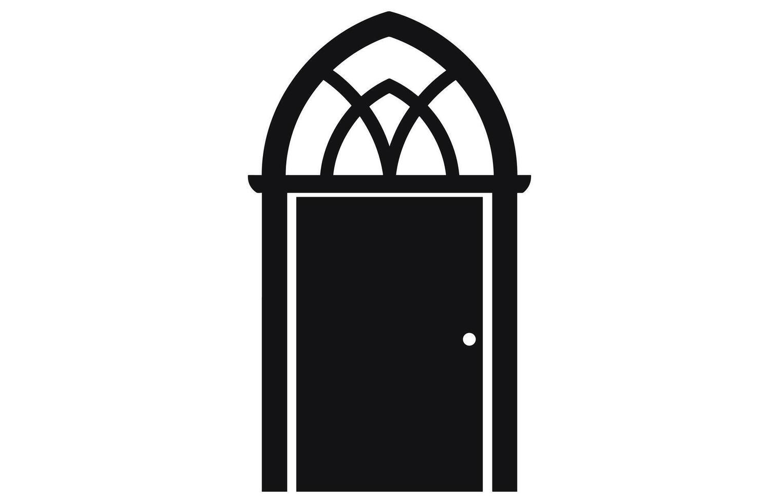 medieval puerta siluetas, arquitectónico tipo de arcos formas y formas siluetas, vector