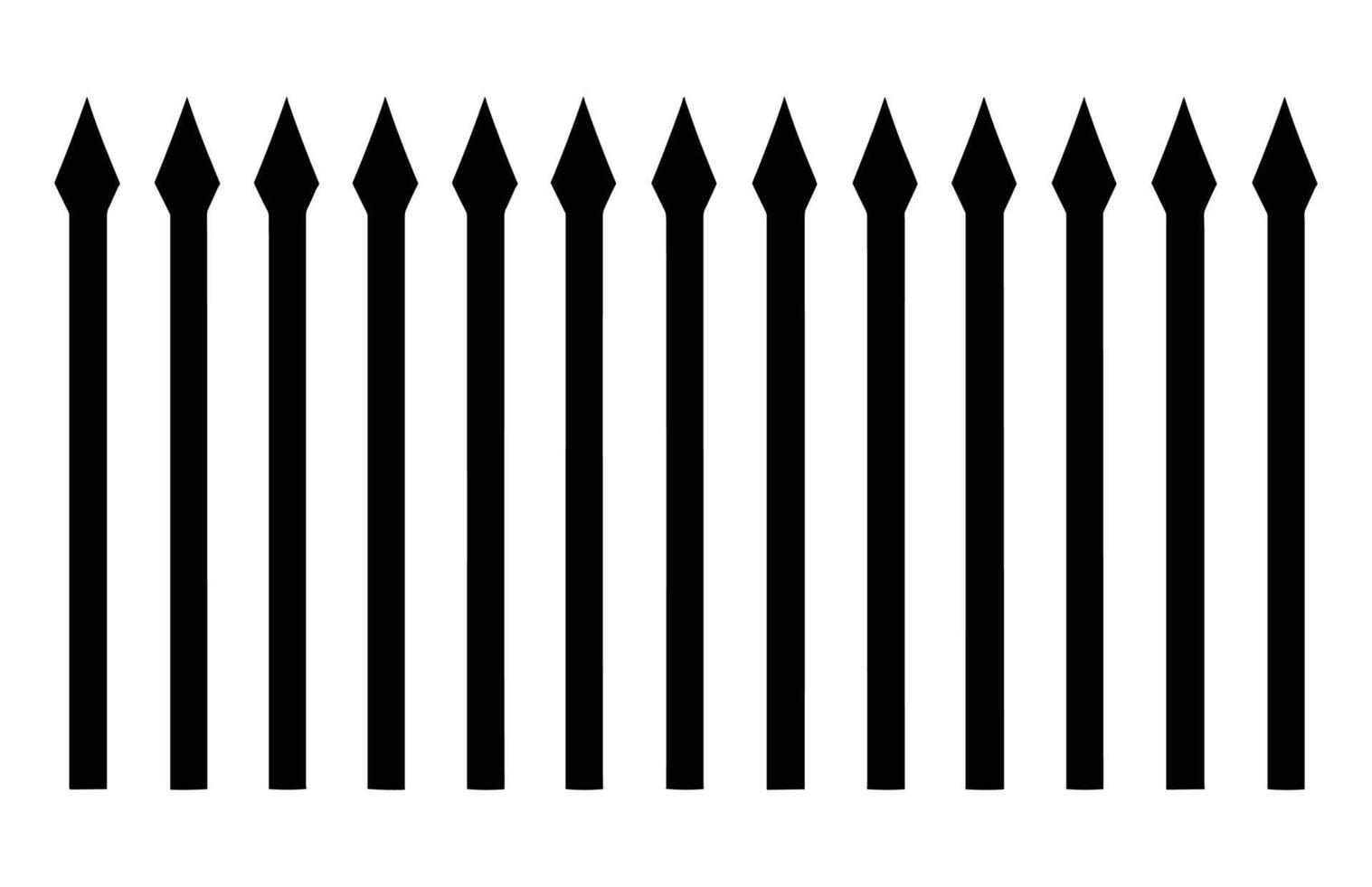 Fence Silhouettes, Set of fence silhouette in flat style vector illustration, Black fence on white background,