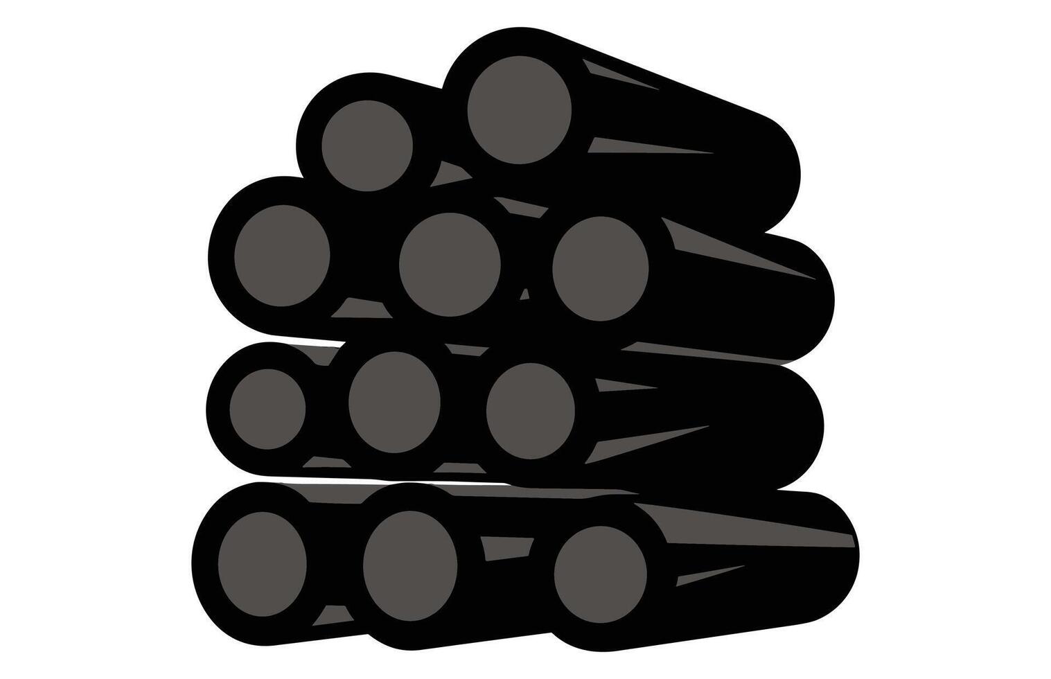 Firewood stack silhouette glyph icon, Wood log, timber, and woodpile. vector