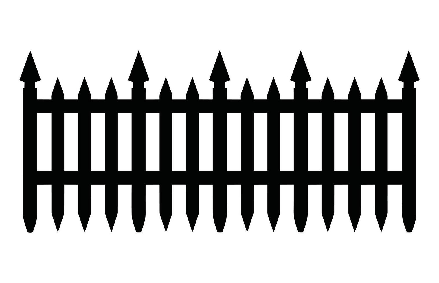 Fence Silhouettes, Set of fence silhouette in flat style vector illustration, Black fence on white background,