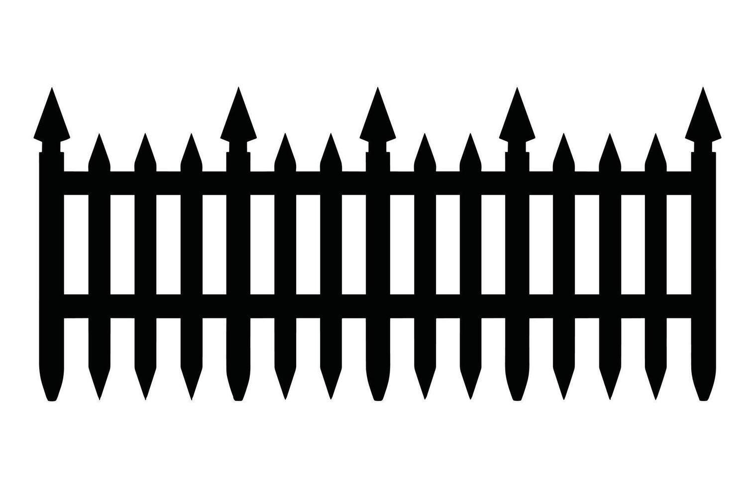 Fence Silhouettes, Set of fence silhouette in flat style vector illustration, Black fence on white background,