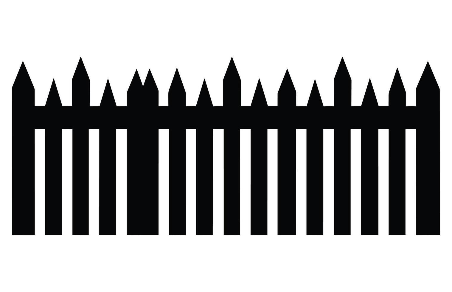 Fence Silhouettes, Set of fence silhouette in flat style vector illustration, Black fence on white background,