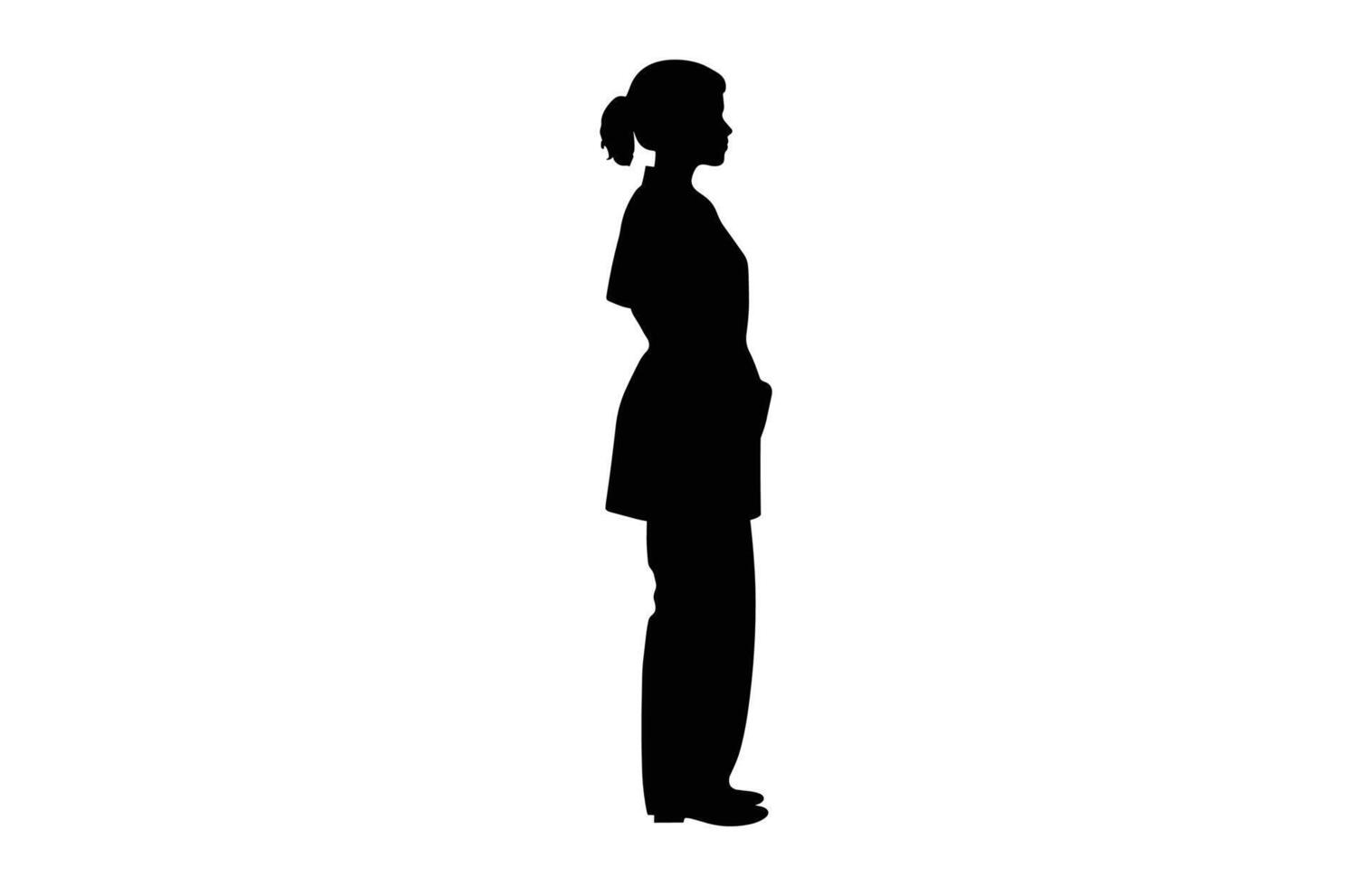 Nurse female silhouettes,  Nurse silhouette vector, Nurse silhouette set vector
