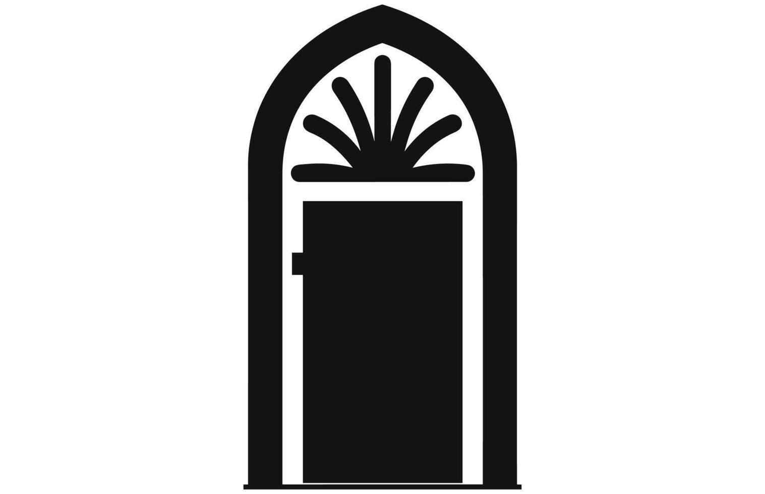 Medieval door silhouettes, Architectural type of arches shapes and forms silhouettes, vector