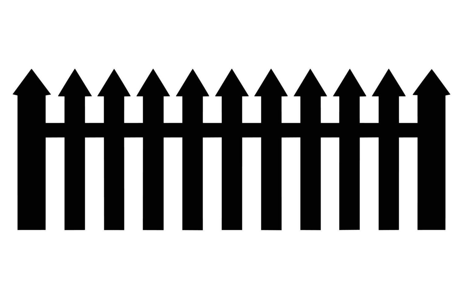 Fence Silhouettes, Set of fence silhouette in flat style vector illustration, Black fence on white background,